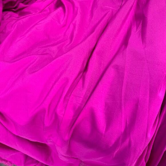 M Magenta Pink Modacrylic Blend Textured Faux Fur Notch Lapel Double Breasted - Picture 6 of 9